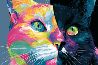 draw your cat dog or your pet into vector pop art portrait
