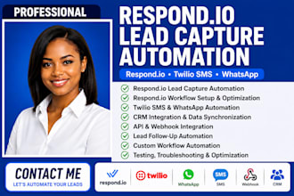 build respond io lead capture automation, respond io twilio SMS and whatsapp