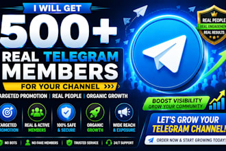 get 500 real telegram members for your channel