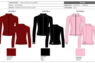 create leggings tech pack, activewear design and sportswear tech pack