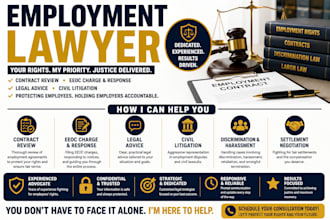 be employment lawyer for contract review,eeoc charge, legal advice, civil lawyer