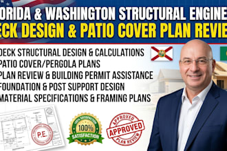 florida and washington structural engineer deck design patio cover plan review