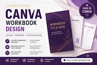 design modern canva workbooks ebooks planners and worksheets