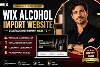design wix alcohol import website beverage distributor wix