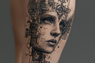 create unique custom tattoo any tattoo design, tattoo artist