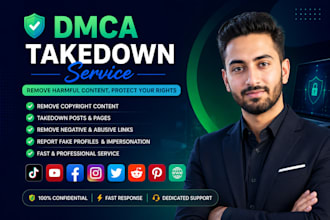 takedown copyright harassing  facebook tiktok instagram youtube google search