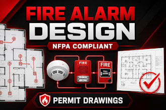desing nfpa compliant fire alarm system and permit drawing