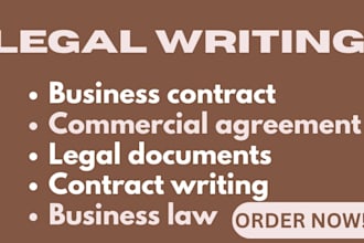 write business contracts, commercial agreements, and legal documents