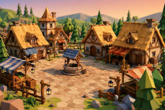 build roblox maps, low poly or realistic 3d environments