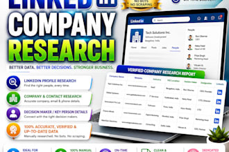 do linkedin company research and verified web research