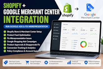 link shopify store with merchant center run google ads fix misrepresentation