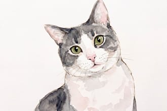 create a personalized watercolor pet portrait