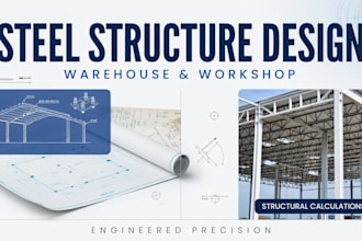 design steel structure warehouse shed and workshop for permit