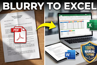 convert blurry or scanned PDF to editable excel and word document
