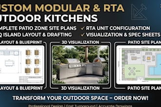 design modular outdoor kitchen layout rta bbq island patio zone site plan