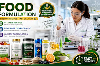 do food formulation, vitamin, beverage gummies recipe development