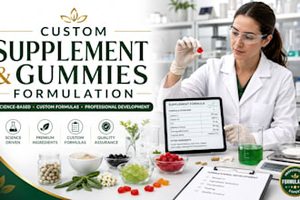 develop custom supplement and gummies with science active in lab
