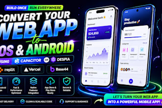 convert lovable base44 replit vercel app to ios, android using capacitor, despia