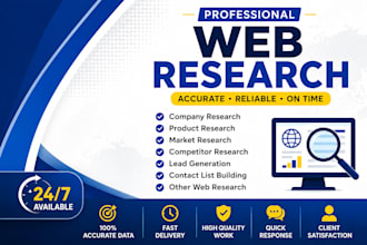 web research, internet research and data collection