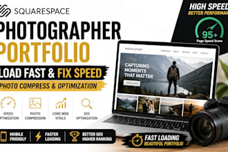 optimize squarespace photographer portfolio speed and image loading SEO