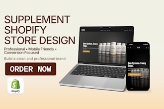 design supplement shopify store, supplement website, shopify website