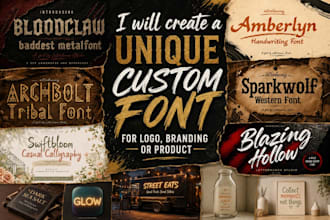 create a unique custom font for logo, branding or product