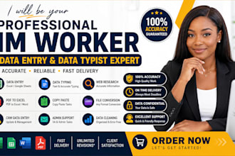 do professional data entry typing and virtual assistant tasks
