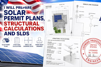 prepare solar permit plans, structural calculations and slds