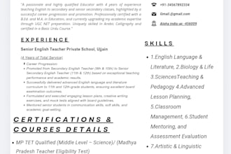 write and design professional resume and cv