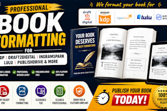 professional book formatting and layout design for draft2digital KDP ingramspark