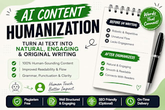 humanize ai content into natural, engaging, and original writing