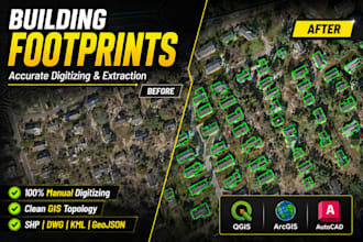 extract building footprints and digitize maps using gis and autocad