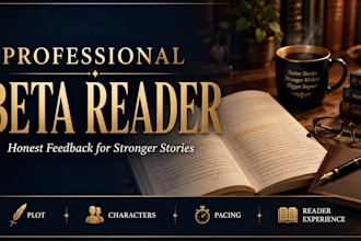 professionally beta read your novel with honest feedback