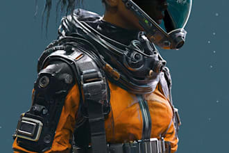 a sci fi character illustration or sci fi character