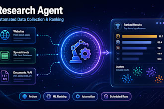 build a python research agent for automated data collection and ranking