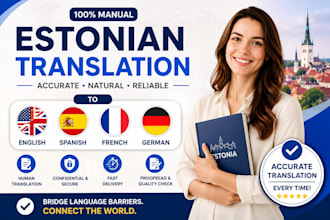 translate estonian to english spanish french german manually and vice versa