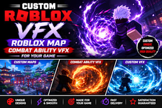 custom roblox vfx, roblox map, roblox combat ability vfx for your game