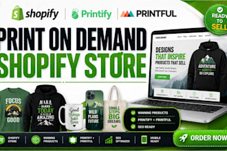 create a professional shopify print on demand store with winning pod products