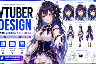 create anime character design vtuber avatar and waifu art