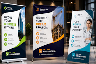 design professional banner, roll up banner, vinyl banner and signage