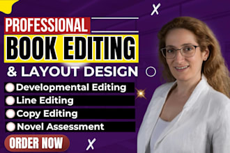 perfect book with developmental editing, line or copy editing, novel assessment