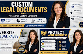 write custom privacy policy, cookie policy, terms and legal documents