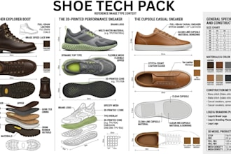 design 3d shoe sneakers leather boot footwear shoe tech pack  for production