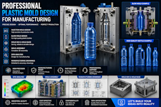 design plastic mold, injection mold, blow mold and mold box for manufacturing