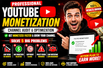 help you to monetize your youtube channel with a professional channel audit