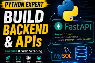 build python backend apis, fastapi services, and web scraping