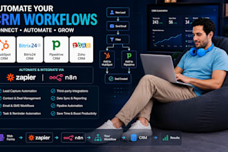 automate hubspot crm bitrix24 crm pipedrive crm zoho crm via zapier n8n workflow