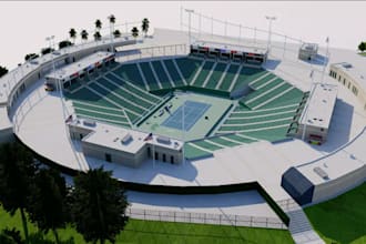 olympic stadium 2028,tennis centre,crossfit boxing,concert event,exterior venue