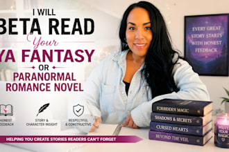 beta read your ya fantasy or paranormal romance novel