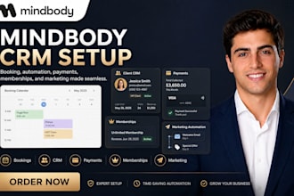 setup mindbody crm booking system automation payment membership marketing